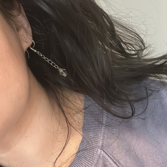 NEW:Elegant Ladies Natural Healing Crystal Quartz Facets Diamonds Silver Earring - Picture 9 of 16